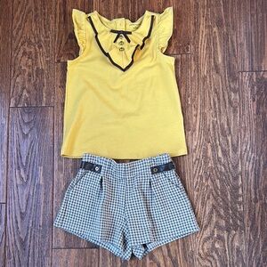 Janie and Jack Brown and Yellow matching set- size 6